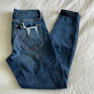 New Good American High Waist Skinny Distressed Jeans